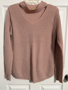 TC Dusty Rose V-Neck Knit Sweater